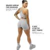 Gymreapers Athletic Seamless Shorts for Women – Squat Proof High Waisted Glute Scrunch, Quick Drying Biker, Yoga Running Gym(Pearl)