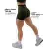 Gymreapers Athletic Seamless Shorts for Women – Squat Proof High Waisted Glute Scrunch, Quick Drying Biker, Yoga Running Gym(Ranger Green)