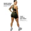 Gymreapers Athletic Seamless Shorts for Women – Squat Proof High Waisted Glute Scrunch, Quick Drying Biker, Yoga Running Gym(Ranger Green)