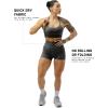 Gymreapers Athletic Seamless Shorts for Women – Squat Proof High Waisted Glute Scrunch, Quick Drying Biker, Yoga Running Gym(Storm)