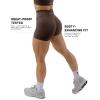 Gymreapers Athletic Seamless Shorts for Women – Squat Proof High Waisted Glute Scrunch, Quick Drying Biker, Yoga Running Gym(Toffee)
