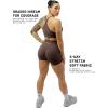 Gymreapers Athletic Seamless Shorts for Women – Squat Proof High Waisted Glute Scrunch, Quick Drying Biker, Yoga Running Gym(Toffee)