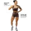 Gymreapers Athletic Seamless Shorts for Women – Squat Proof High Waisted Glute Scrunch, Quick Drying Biker, Yoga Running Gym(Toffee)