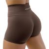 Gymreapers Athletic Seamless Shorts for Women – Squat Proof High Waisted Glute Scrunch, Quick Drying Biker, Yoga Running Gym(Toffee)