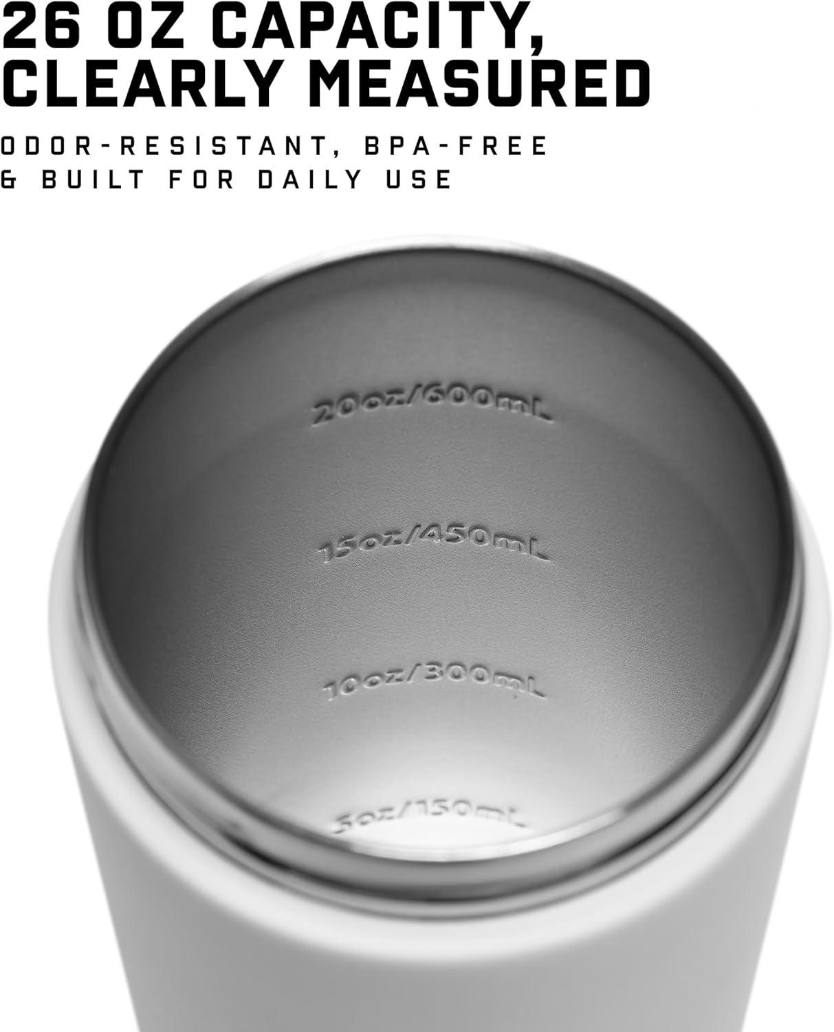 imageGymreapers Stainless Steel Protein Shaker Bottle Double Wall Insulated Leak Proof BPAFree Metal Vacuum Blender Cup For Gym Sports Pre amp PostWorkout Cold Hydration 26 OZ BlackWhite