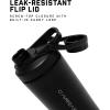 Gymreapers Stainless Steel Protein Shaker Bottle – Double Wall Insulated, Leak Proof, BPA-Free Metal Vacuum Blender Cup For Gym, Sports, Pre & Post-Workout Cold Hydration – 26 OZ (Black)(Black)