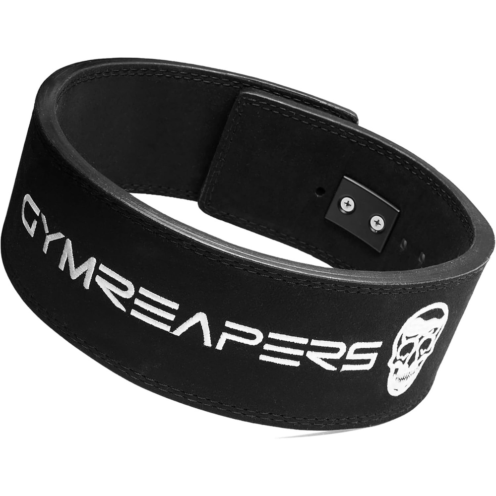 image:imageGymreapers 10MM Lever Weightlifting Belt Leather Adjustable Heavy Duty Buckle Belt IPF Approved for Powerlifting Weightlifting and Strength TrainingBlack
