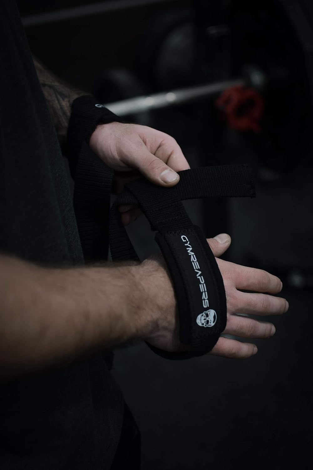 image:imageGymreapers Lifting Wrist Straps for Weightlifting Bodybuilding Powerlifting Strength Training amp Deadlifts Padded Neoprene with 18 inch CottonBlack