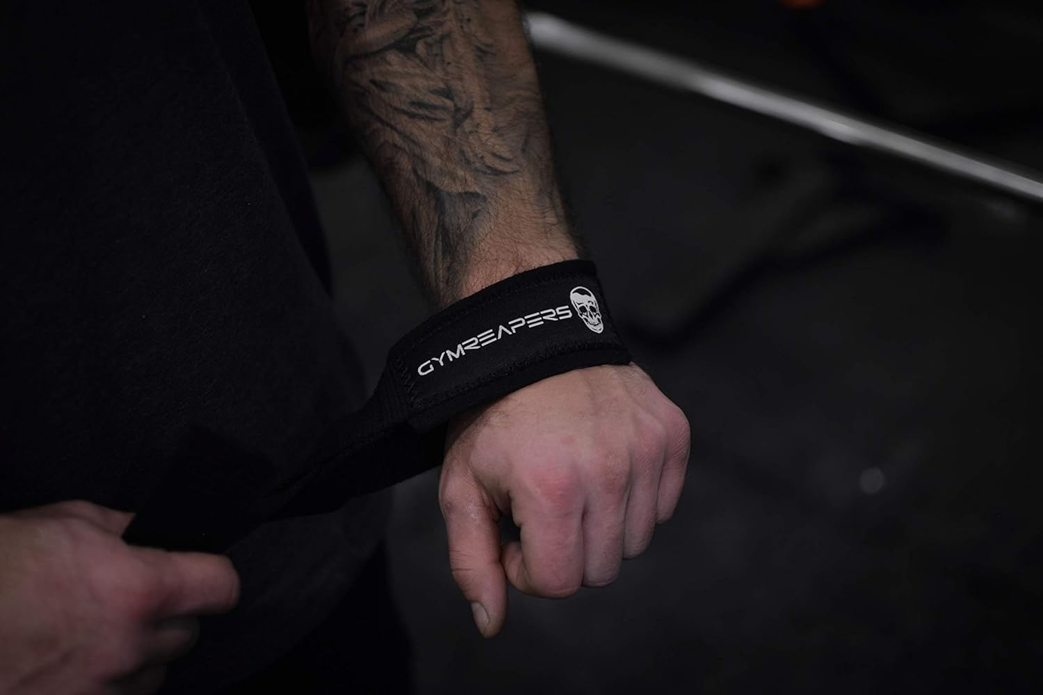 image:imageGymreapers Lifting Wrist Straps for Weightlifting Bodybuilding Powerlifting Strength Training amp Deadlifts Padded Neoprene with 18 inch CottonBlack