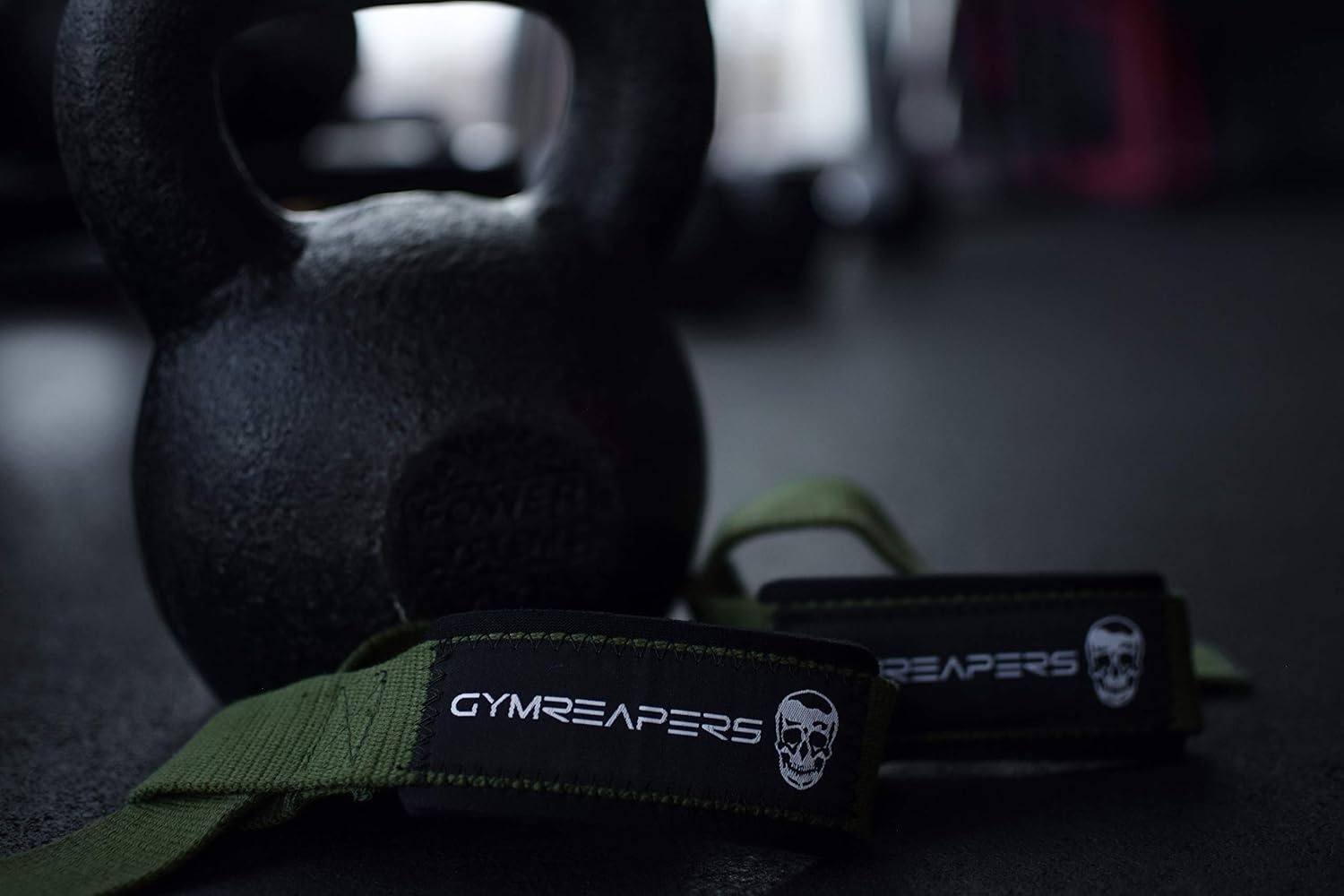 image:imageGymreapers Lifting Wrist Straps for Weightlifting Bodybuilding Powerlifting Strength Training amp Deadlifts Padded Neoprene with 18 inch CottonMilitary Green
