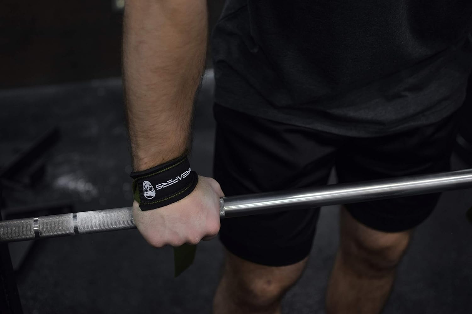 image:imageGymreapers Lifting Wrist Straps for Weightlifting Bodybuilding Powerlifting Strength Training amp Deadlifts Padded Neoprene with 18 inch CottonMilitary Green