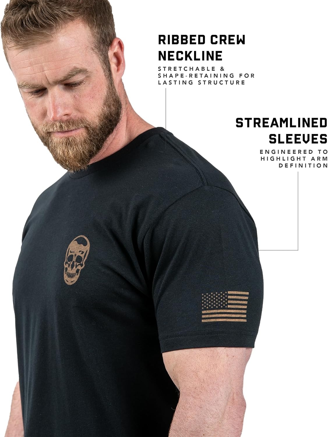 image:imageGymreapers Valor Moisture Wicking TShirts for Men Short Sleeve Workout Gym Shirts Running Athletic Tees amp Dry Fit TshirtBlackKhaki