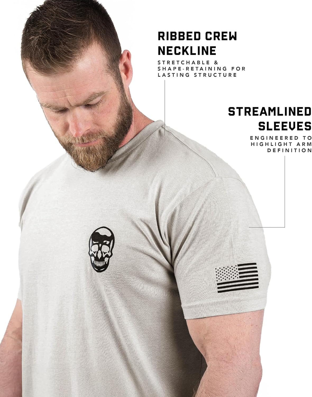 image:imageGymreapers Valor Moisture Wicking TShirts for Men Short Sleeve Workout Gym Shirts Running Athletic Tees amp Dry Fit TshirtSand