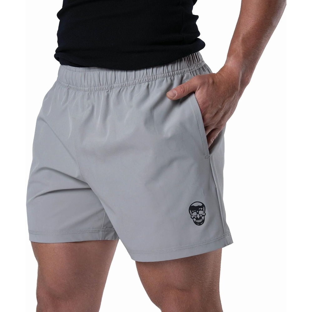 image:imageGymreapers Conquer Mens Gym Shorts Athletic Workout Training Shorts for Men Quick Dry Stretch Pockets Linerless 5 7 9Gray
