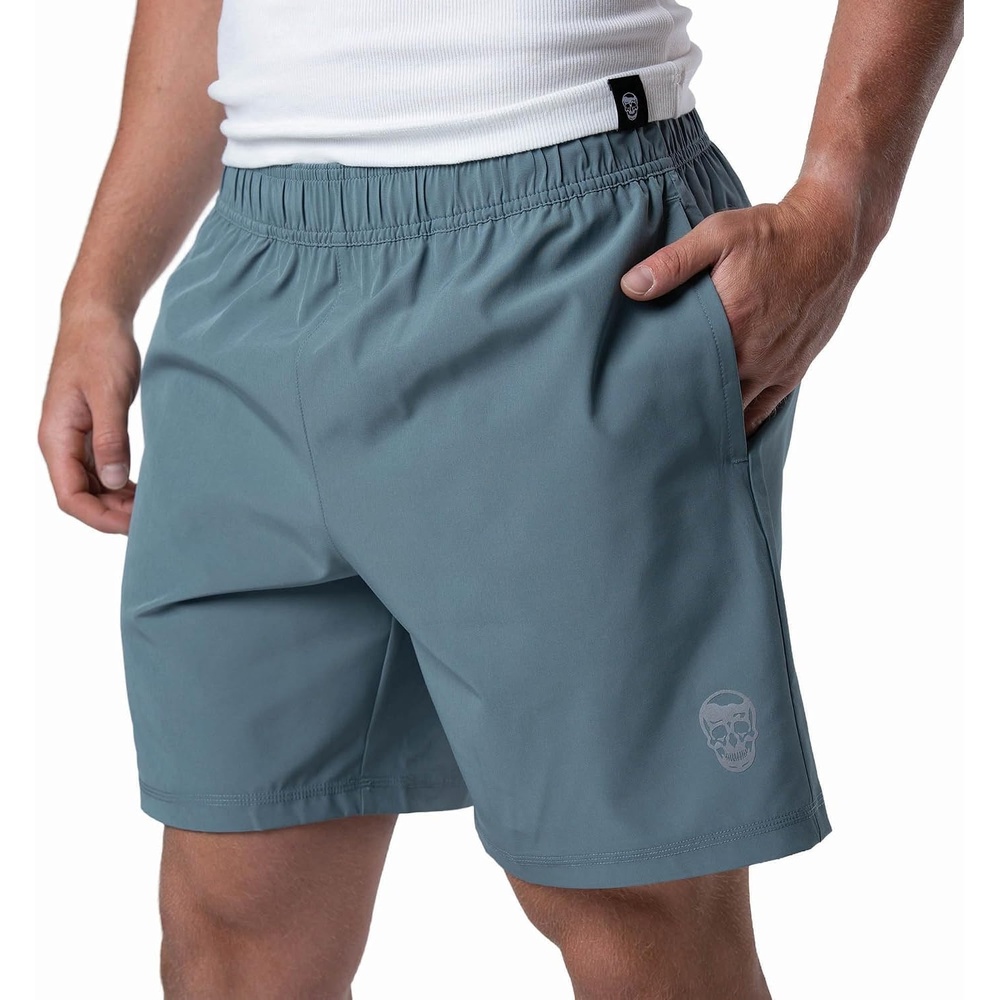 image:imageGymreapers Conquer Mens Gym Shorts Athletic Workout Training Shorts for Men Quick Dry Stretch Pockets Linerless 5 7 9Steel Blue