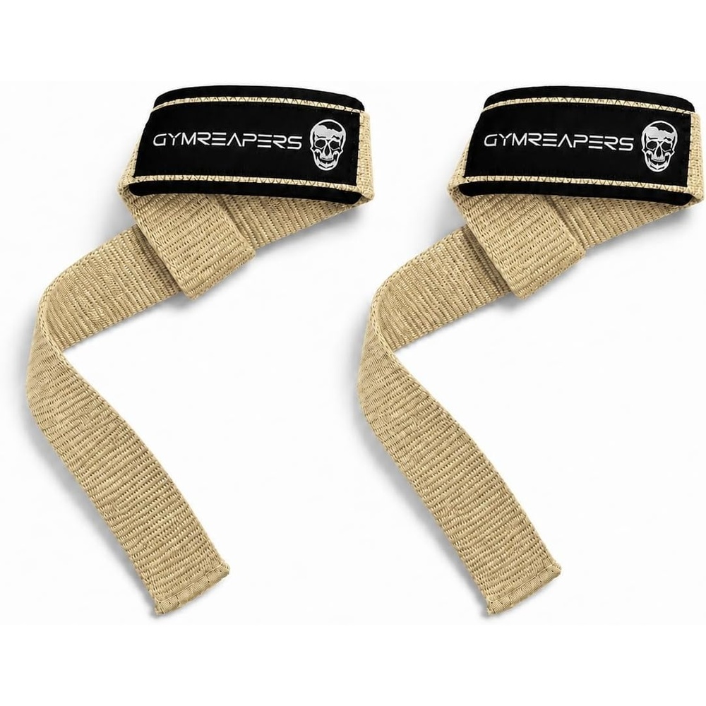 image:imageGymreapers Lifting Wrist Straps for Weightlifting Bodybuilding Powerlifting Strength Training amp Deadlifts Padded Neoprene with 18 inch CottonDesert Sand