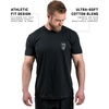 Gymreapers Valor Moisture Wicking T-Shirts for Men – Short Sleeve Workout Gym Shirts – Running Athletic Tees & Dry Fit Tshirt(Black/Black)
