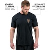 Gymreapers Valor Moisture Wicking T-Shirts for Men – Short Sleeve Workout Gym Shirts – Running Athletic Tees & Dry Fit Tshirt(Black/Khaki)
