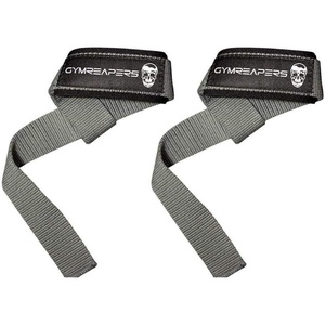Gymreapers Lifting Wrist Straps for Weightlifting, Bodybuilding, Powerlifting, Strength Training, & Deadlifts – Padded Neoprene with 18 inch Cotton(Gray)