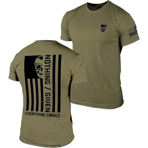 Gymreapers Valor Moisture Wicking T-Shirts for Men – Short Sleeve Workout Gym Shirts – Running Athletic Tees & Dry Fit Tshirt(Military Green)