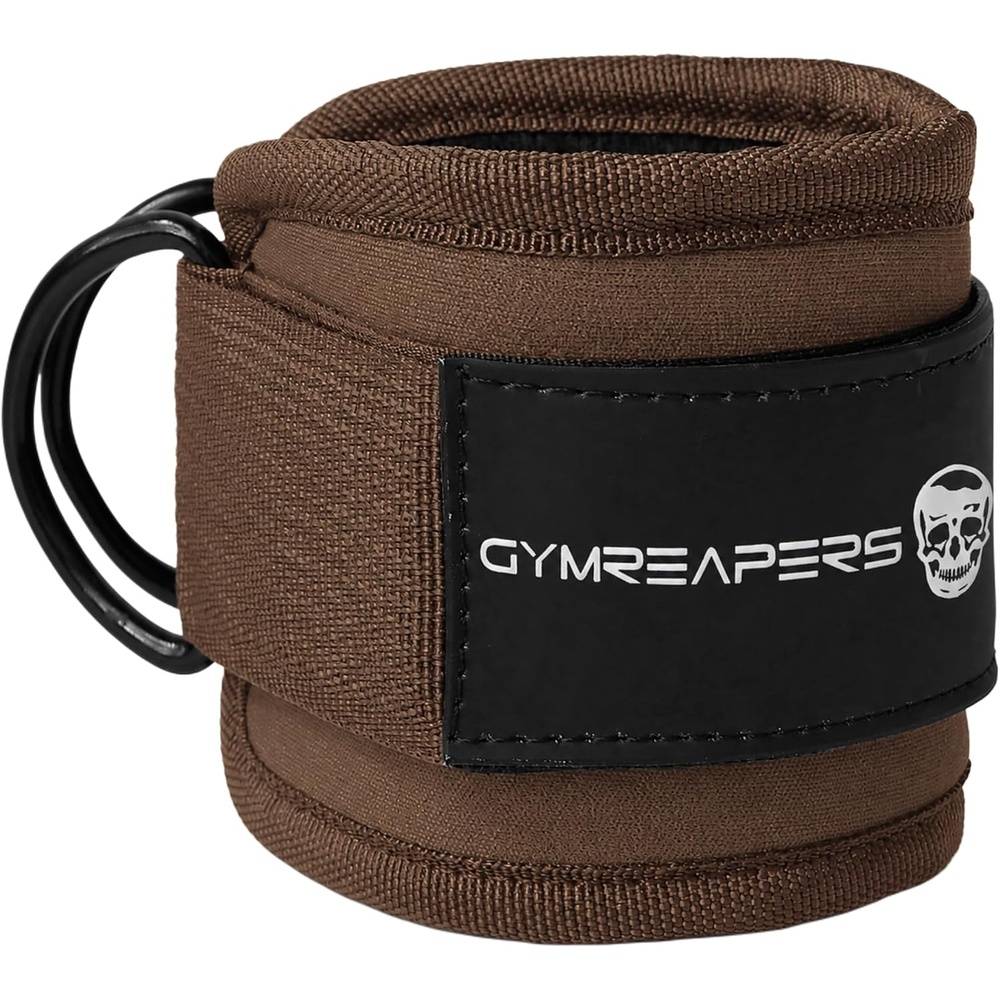 image:imageGymreapers Ankle Straps For Cable Machine Kickbacks Glute Workouts Lower Body Exercises Adjustable Leg Straps with Neoprene PaddingBrown
