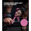 Gymreapers GripLink Lifting Straps – Heavy Duty D-Ring Weight Lifting Wrist Straps with Anti-Slip Silicone Grip Beads, Adjustable Support for Deadlifts, Powerlifting, Cable Machines & Gym Training(Pink)