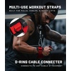 Gymreapers GripLink Lifting Straps – Heavy Duty D-Ring Weight Lifting Wrist Straps with Anti-Slip Silicone Grip Beads, Adjustable Support for Deadlifts, Powerlifting, Cable Machines & Gym Training(Red)