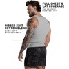 Gymreapers Mens Tank Tops Ribbed Sleeveless Undershirts – Cotton Fit Compression Tank for Gym, Workout & Training – Pack of 3(Gray)
