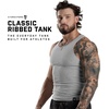 Gymreapers Mens Tank Tops Ribbed Sleeveless Undershirts – Cotton Fit Compression Tank for Gym, Workout & Training – Pack of 3(Gray)